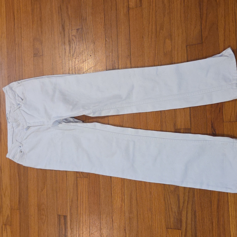 Opening Ceremony White Denim Straight Leg Pants